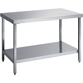 Edelstahl-Arbeitstisch, mit Boden, 1600 x 600 x 850 mm