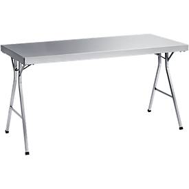 Edelstahl-Arbeitstisch mit klappbarem Fußgestell, 1800x600x850 mm