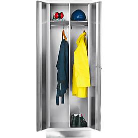 Edelstahl-Kleiderschrank, B 600 mm, mit Sockel