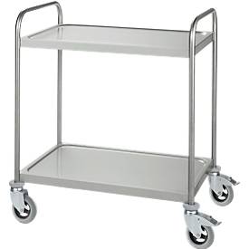 Edelstahl-Servierwagen mit 2 Böden, B 1045 x T 645 mm
