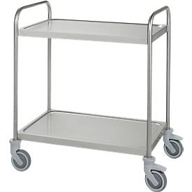 Edelstahl-Servierwagen mit 2 Böden, B 845 x T 545 mm