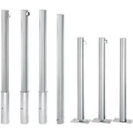 Edelstahlpoller, flacher Deckel, feststehend, Bodenplatte