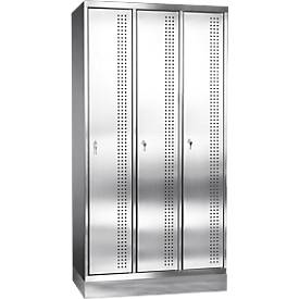 Edelstahlspind mit Sockel, Zylinderschloss, 3 Abteile