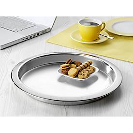 Edelstahltablett Esmeyer® VENGA, rund, ø außen: 350 mm, ø innen: 300 mm, spülmaschinengeeignet, silber