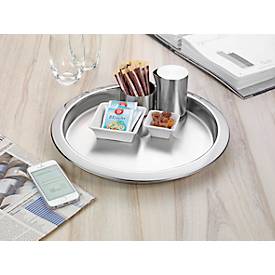 Edelstahltablett Esmeyer® VENGA, rund, ø außen: 350 mm, ø innen: 300 mm, spülmaschinengeeignet, silber