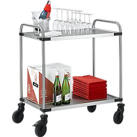 Edelstahlwagen, H950 x L870 x B570 mm, 2 Etagen