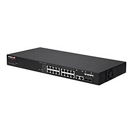 Edimax GS-5216PLC - Switch - Smart - 16 x 10/100/1000 + 2 x Combo Gigabit SFP/RJ-45 (Uplink) - an Rack montierbar - PoE+