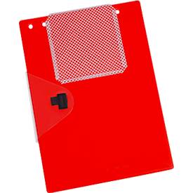 EICHNER Auftragstasche Jumbo, DIN A4, Dehnfalte, Klettverschluss, Schlüsselfach, rot, 10 Stück