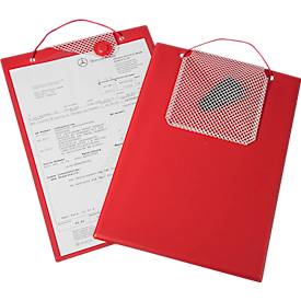 EICHNER Auftragstasche Magnetic, für DIN A4 Dokumente, Schlüsselfach, Magnetverschluss, Einreißschutz, rot, 10 Stück