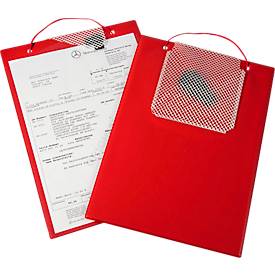 EICHNER Auftragstasche Plus, Klettverschluss und Schlüsselfach, für DIN A4 Dokumente, rot, 10 Stück