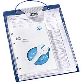 EICHNER Auftragstasche Turbo, Klettverschluss, Schlüsselfach und Dehnfalte, für DIN A4 Dokumente, blau, 10 Stück