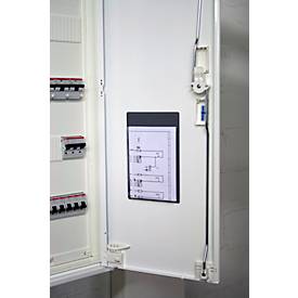 Eichner PVC-Schaltplantasche, DIN A6, 20 mm Füllkapazität, selbstklebend, Dehntasche, B 118 x H 185 mm, transparent