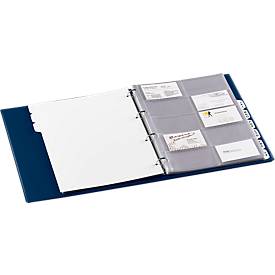 EICHNER Visitenkarten-Ringbuch Blue, für 400 Visitenkarten, 4 Ring-Mechanik, DIN A4