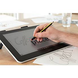 Eingabestift STAEDTLER Noris® Digital Jumbo, für EMR-fähige Endgeräte, austauschbare Spitze, 4096 Druckstufen, Handballenerkennung, digitales Radiergummi, Dreikant, nachhaltiger Holzwerkstoff, schwarz-gelb