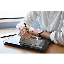 Eingabestift STAEDTLER Noris® Digital Jumbo, für EMR-fähige Endgeräte, austauschbare Spitze, 4096 Druckstufen, Handballenerkennung, digitales Radiergummi, Dreikant, nachhaltiger Holzwerkstoff, schwarz-gelb