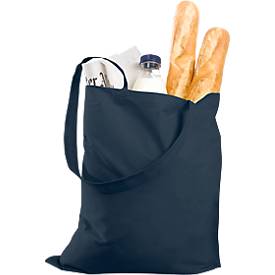 Einkaufstasche Klassik, mit langen Tragegriffen, Baumwolle, dunkelblau
