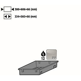 Image of Einlegewanne für asecos Sicherheitsschränke der S90 Serie, Polypropylen, natur, B 364 x T 606 x H 66 mm, 12 l