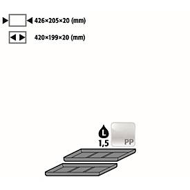 Image of Einlegewanne für asecos Sicherheitsschränke der UB90 Serie, Polyethylen, schwarz, B 426 x T 205 x H 20 mm, 1,5 l