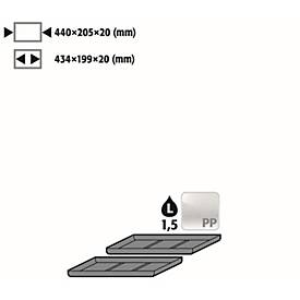 Image of Einlegewanne für asecos Sicherheitsschränke der UB90 und UB30 Serie, Polyethylen, schwarz, B 440 x T 205 x H 20 mm, 1,5 l