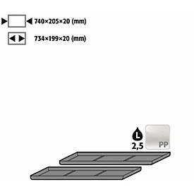 Image of Einlegewanne für asecos Sicherheitsschränke der UB90 und UB30 Serie, Polyethylen, schwarz, B 740 x T 205 x H 20 mm, 2,5 l