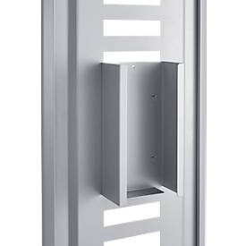 Image of Einmalhandschuhe Box für modulare Hygienestation Basic, B 133 x T 80 x H 250 mm, Stahl, weißaluminium RAL 9006