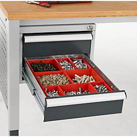 Einsatzkasten Set für Schäfer Shop Pure Schubladenblock 411, 8-teilig, ABS-Kunststoff, rot