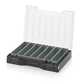 Image of Einsatzkasten-Set für Sortimentskasten 400 x 300 mm, ABS-Kunststoff, Rastergröße 1 x 5, grau, 7-teilig