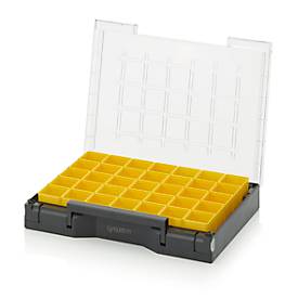 Image of Einsatzkasten-Set für Sortimentskasten 400 x 300 mm, ABS-Kunststoff, Rastergrößen 1 x 1, gelb, 32-teilig