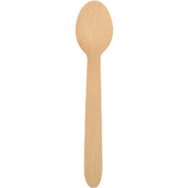 Einweg Besteck Papstar Pure, Löffel, L 157 mm, biologisch abbaubar, aus FSC®-zertifiziertem Birkenholz, hellbraun, 100 Stück