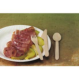 Einweg Besteck Papstar Pure, Messer, L 165 mm, biologisch abbaubar, aus FSC®-zertifiziertem Birkenholz, hellbraun, 100 Stück