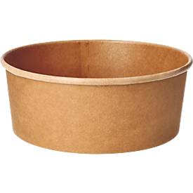 Einweg Salatschalen Papstar pure, 1300 ml, Ø 184 x H 70 mm, 50 Stk., biologisch abbaubar, nachwachsende Rohstoffe, PLA-Beschichtung, braun