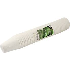 Einweg-Trinkbecher, mikrowellengeeignetes Zuckerrohr, Volumen 200 ml, L 91 x ø 80 mm, 40 Stück, weiß