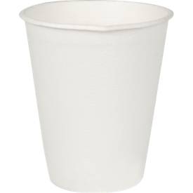 Einweg-Trinkbecher, mikrowellengeeignetes Zuckerrohr, Volumen 200 ml, L 91 x ø 80 mm, 40 Stück, weiß