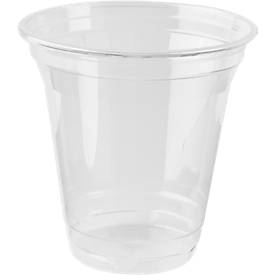 Einweg-Trinkbecher, nur für Kaltgetränke, umweltfreundliches PLA, Volumen 200 ml, H 95,9 x ø 95 mm, 80 Stück, transp.