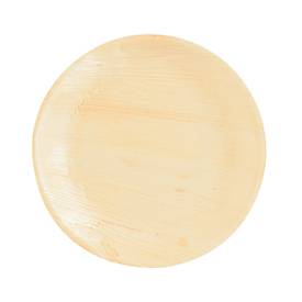 Einwegteller Papstar pure, ø 175 mm, 25 Stk., kompostierbar, hitzebeständig, individuelle Optik, aus Palmblatt, hellbraun
