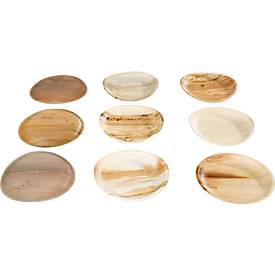 Einwegteller Papstar pure, ø 230 mm, 25 Stk., kompostierbar, hitzebeständig, individuelle Optik, aus Palmblatt, hellbraun