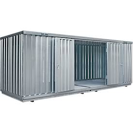 Einzel-Container Säbu SAFE TANK 1900, für aktive Lagerung, Volumen 2 x 1030 l, mit explosionsgeschütztem Lüfter, Auffangwanne & Gitterrost, B 6080 x T 2170 x H 2300 mm, silber