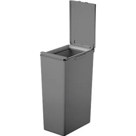 EKO Abfalleimer Morandi Touch, Kunststoff, Touch Bar-Mechanismus, stapelbar, B 245 x T 370 x H 630 mm, 40 Liter, blau/grau