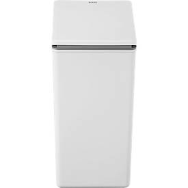 EKO Abfalleimer Morandi Touch, platzsparend, Kunststoff, Touch Bar-Mechanismus, B 206 x T 325 x H 400 mm, 20 Liter, weiß