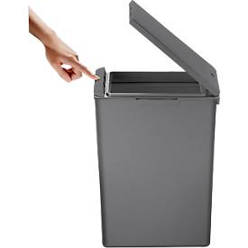 EKO Abfalleimer Morandi Touch, platzsparend, Touch Bar, Kunststoff, B 206 x T 325 x H 400 mm, 20 Liter, grau