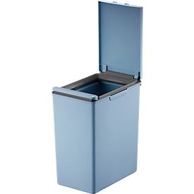EKO Abfalleimer Morandi Touch, platzsparend, Touch Bar-Mechanismus, Kunststoff, B 206 x T 325 x H 400 mm, 20 Liter, blau