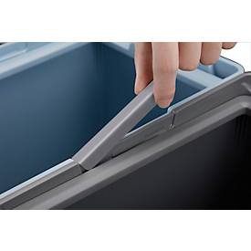 EKO Abfalleimer Morandi Touch, platzsparend, Touch Bar-Mechanismus, Kunststoff, B 206 x T 325 x H 400 mm, 20 Liter, blau