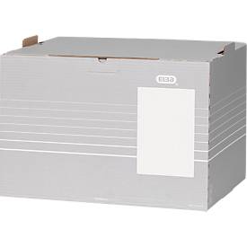 Elba Archivcontainer Tric, bis A4, Frontklappe, B 473 x T 325 x H 360 mm, Wellpappe, grau, 10 Stück