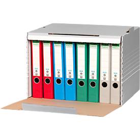 Elba Archivcontainer Tric, bis A4, Frontklappe, B 473 x T 325 x H 360 mm, Wellpappe, grau, 10 Stück