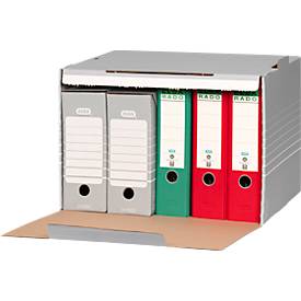 Elba Archivcontainer Tric, bis A4, Frontklappe, B 473 x T 325 x H 360 mm, Wellpappe, grau, 10 Stück