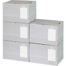 Elba Archivcontainer Tric, bis A4, Frontklappe, B 473 x T 325 x H 360 mm, Wellpappe, grau, 10 Stück