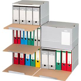 Elba Archivcontainer Tric, bis A4, Frontklappe, B 473 x T 325 x H 360 mm, Wellpappe, grau, 10 Stück