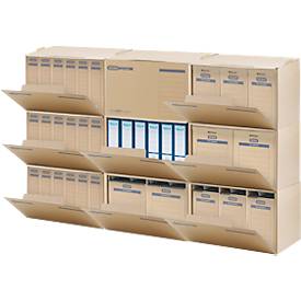 Elba Archivcontainer Tric, bis A4, Frontklappe, stapelbar, B 510 x T 330 x H 360 mm, Wellpappe, naturbraun, 5 Stück