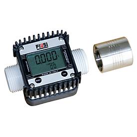 Elektrischer Durchflusszähler K24 für CEMO CUBE Tanks für AdBlue®, Kunststoff, 6-100 l/min, 1' AG, mit Muffe 1' Edelstahl