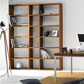 Élément d'extension  de bibliothèque Pombal, l. 400 x P 370 x H 2240 mm, décor noyer